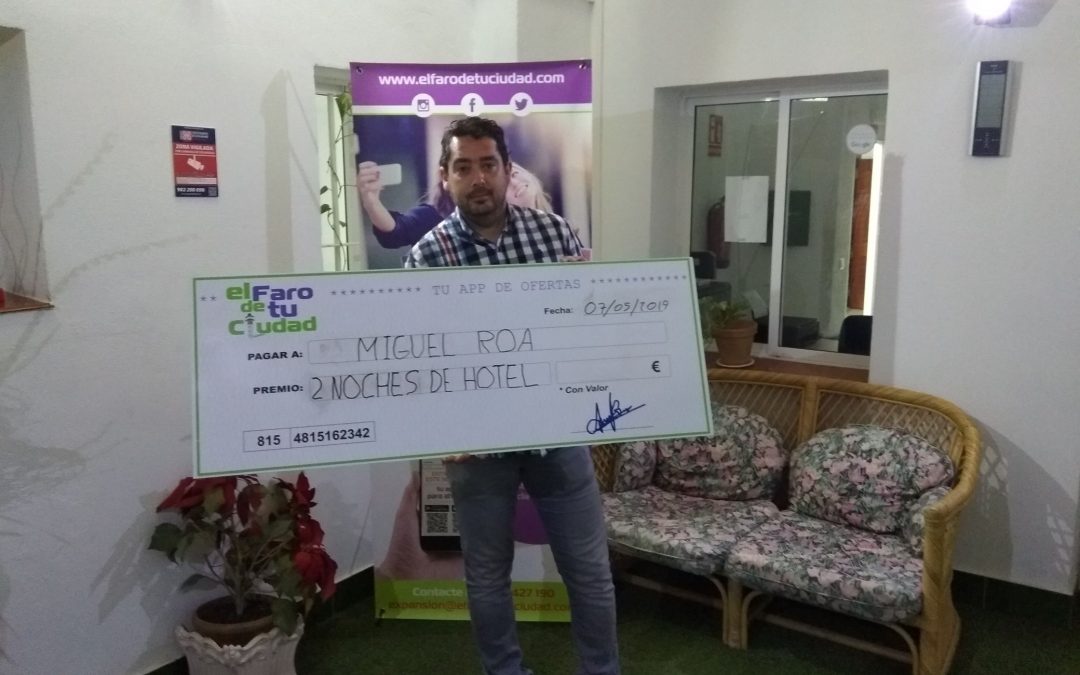 Miguel Roa gana el sorteo de 2 noches de hotel para dos personas